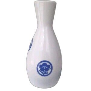 Sho Chiku Bai Sake Decanter Kyoto Fantasy Blue & White 5"